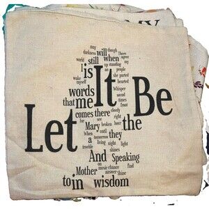 Abstract LET IT BE Pillow Case Double Sided For 17"x16" Throw Pillows Bulldog